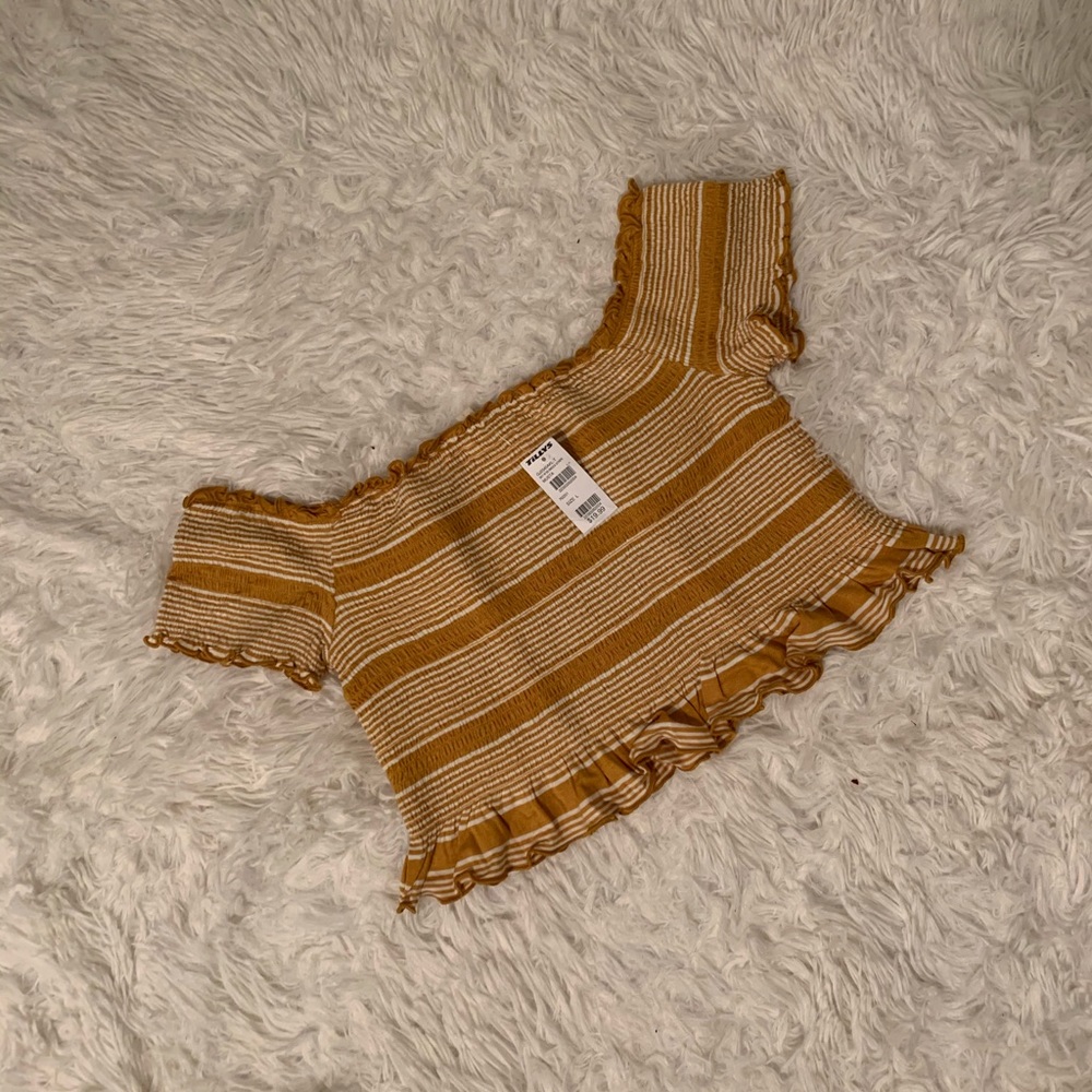 Smock Stripes Off the Shoulder Top